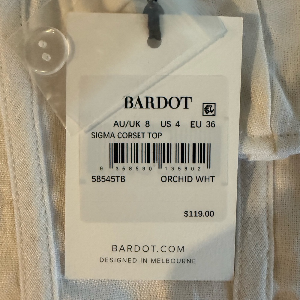 Bardot White Strapless sigma corset top nwt size 4 (small) - Picture 3 of 5